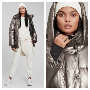 GAP Metallic Silver Puffer Jacket